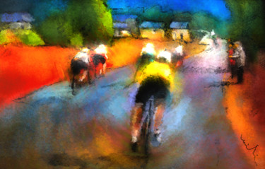 Malerei mit dem Titel "Le Tour de France 14" von Miki De Goodaboom, Original-Kunstwerk, Acryl