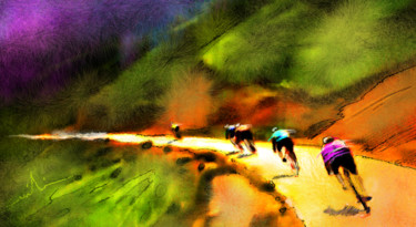 Malerei mit dem Titel "Le Tour de France 02" von Miki De Goodaboom, Original-Kunstwerk, Öl