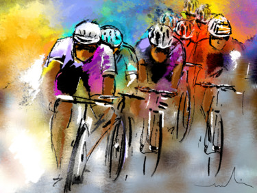 Painting titled "Le Tour de France 03" by Miki De Goodaboom, Original Artwork, Oil