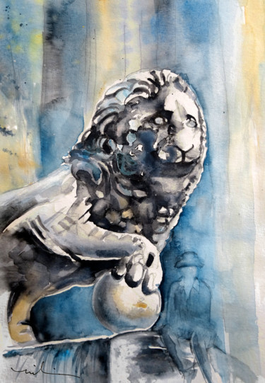 Pittura intitolato "Italian Sculptures…" da Miki De Goodaboom, Opera d'arte originale, Acquarello