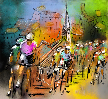 Картина под названием "Le Tour de France 04" - Miki De Goodaboom, Подлинное произведение искусства, Акрил