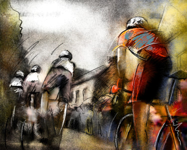 Malerei mit dem Titel "Le Tour de France 06" von Miki De Goodaboom, Original-Kunstwerk, Öl