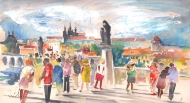 Peinture intitulée "Beautiful Prague" par Miki De Goodaboom, Œuvre d'art originale, Huile