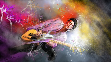Painting titled "Keith Richards 02" by Miki De Goodaboom, Original Artwork, Oil