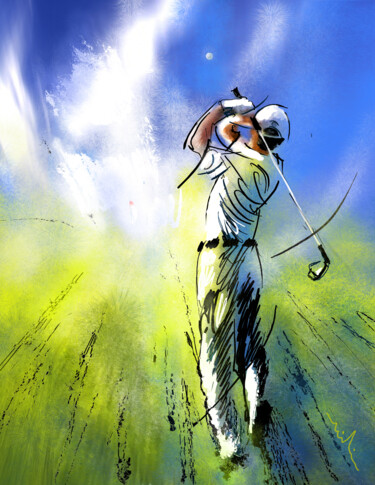 Digital Arts titled "Golfscape 01" by Miki De Goodaboom, Original Artwork, Digital Painting