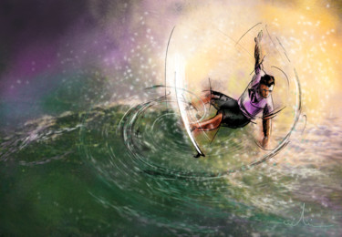 Painting titled "Surfscape 01" by Miki De Goodaboom, Original Artwork, Acrylic