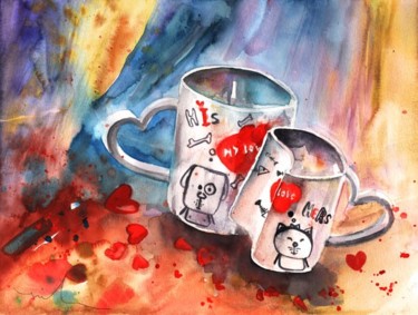 Peinture intitulée "Love Mugs" par Miki De Goodaboom, Œuvre d'art originale, Huile