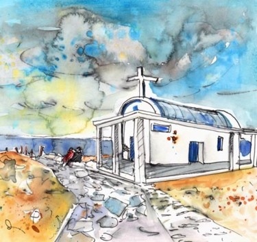 Peinture intitulée "Church in Cape Gkre…" par Miki De Goodaboom, Œuvre d'art originale, Huile