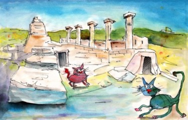 Картина под названием "Romance in Paphos" - Miki De Goodaboom, Подлинное произведение искусства, Масло