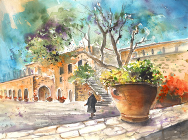 Painting titled "Monastery of Asomat…" by Miki De Goodaboom, Original Artwork, Oil