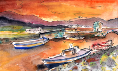 Pintura intitulada "Elounda 02" por Miki De Goodaboom, Obras de arte originais, Aquarela