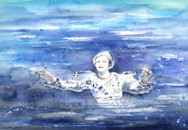 Pittura intitolato "David Bowie in Ashe…" da Miki De Goodaboom, Opera d'arte originale, Olio