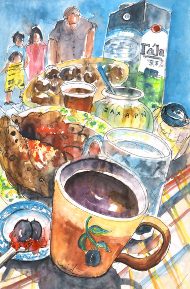 Pintura titulada "Coffee Break in Ger…" por Miki De Goodaboom, Obra de arte original, Oleo