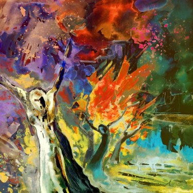 Pintura intitulada "The Scream 02" por Miki De Goodaboom, Obras de arte originais, Óleo