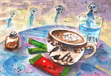 Ζωγραφική με τίτλο "Coffee Break in Spi…" από Miki De Goodaboom, Αυθεντικά έργα τέχνης, Λάδι