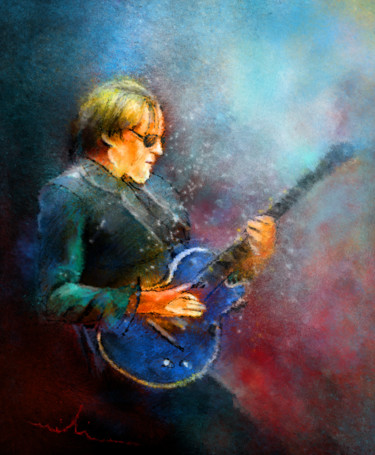 Painting titled "Joe Bonamassa 04" by Miki De Goodaboom, Original Artwork, Oil