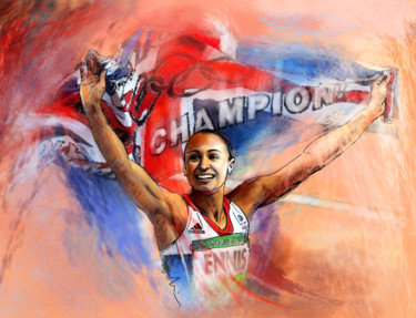 Painting titled "Olympics 2012 Hepta…" by Miki De Goodaboom, Original Artwork, Acrylic