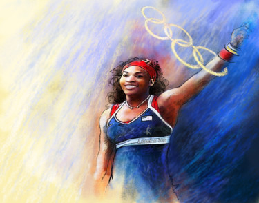Pintura intitulada "Olympics 2012 Tenni…" por Miki De Goodaboom, Obras de arte originais, Acrílico