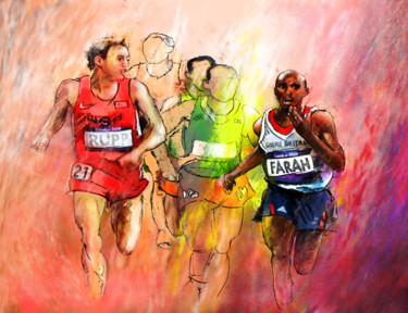 Pintura intitulada "Olympics 10000 Metr…" por Miki De Goodaboom, Obras de arte originais, Acrílico