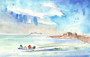 Malerei mit dem Titel "Arrecife 06" von Miki De Goodaboom, Original-Kunstwerk, Aquarell