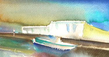 Peinture intitulée "Ashore in Lanzarote" par Miki De Goodaboom, Œuvre d'art originale, Aquarelle