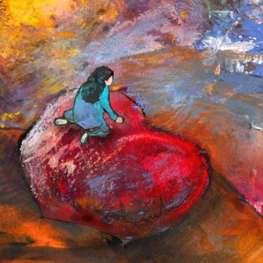 Painting titled "Embracing Love" by Miki De Goodaboom, Original Artwork, Oil