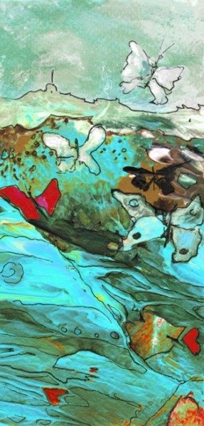 Painting titled "Love Butterflies" by Miki De Goodaboom, Original Artwork, Oil