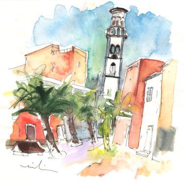 Painting titled "Santa Cruz de Tener…" by Miki De Goodaboom, Original Artwork, Watercolor