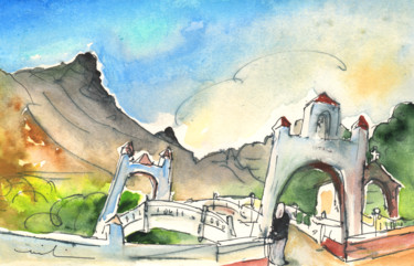 Painting titled "Santiago del Teide" by Miki De Goodaboom, Original Artwork, Watercolor