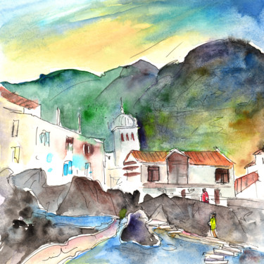 Malerei mit dem Titel "Garachico 03" von Miki De Goodaboom, Original-Kunstwerk, Aquarell