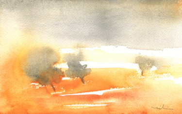 Painting titled "Dawn 33" by Miki De Goodaboom, Original Artwork, Watercolor