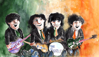 Pintura titulada "The Beatles in Irel…" por Miki De Goodaboom, Obra de arte original, Oleo