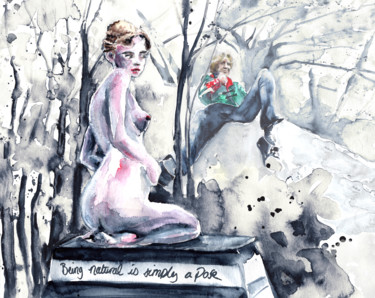 「Oscar Wilde and The…」というタイトルの絵画 Miki De Goodaboomによって, オリジナルのアートワーク, オイル