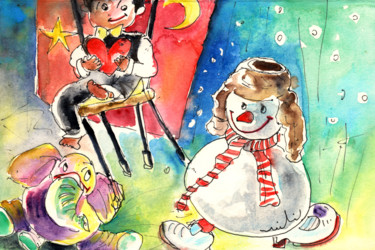 绘画 标题为“Christmas in Lanzar…” 由Miki De Goodaboom, 原创艺术品, 水彩