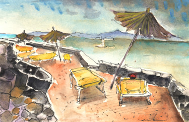 Pintura intitulada "Playa Blanca 03" por Miki De Goodaboom, Obras de arte originais, Aquarela