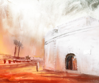 Painting titled "Essaouira Town 01" by Miki De Goodaboom, Original Artwork, Oil