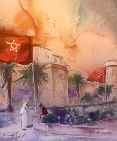 Ζωγραφική με τίτλο "Essaouira Town 03" από Miki De Goodaboom, Αυθεντικά έργα τέχνης, Λάδι