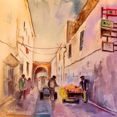 Schilderij getiteld "Essaouira Town 05" door Miki De Goodaboom, Origineel Kunstwerk, Olie