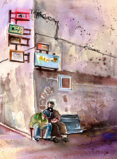 Painting titled "Essaouira Street Co…" by Miki De Goodaboom, Original Artwork, Oil