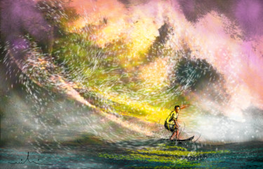 Painting titled "Surfscape 02" by Miki De Goodaboom, Original Artwork, Oil