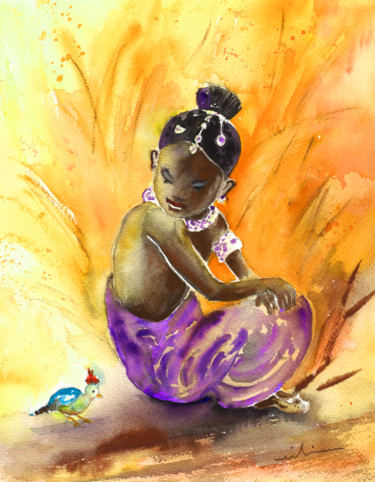 Malerei mit dem Titel "The Little Princess…" von Miki De Goodaboom, Original-Kunstwerk, Öl