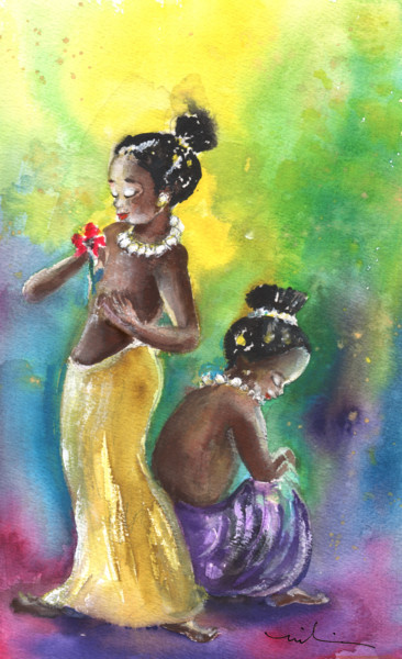 Pintura intitulada "The Two Little Prin…" por Miki De Goodaboom, Obras de arte originais, Óleo