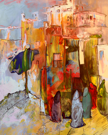 Картина под названием "Going To The Medina" - Miki De Goodaboom, Подлинное произведение искусства, Масло