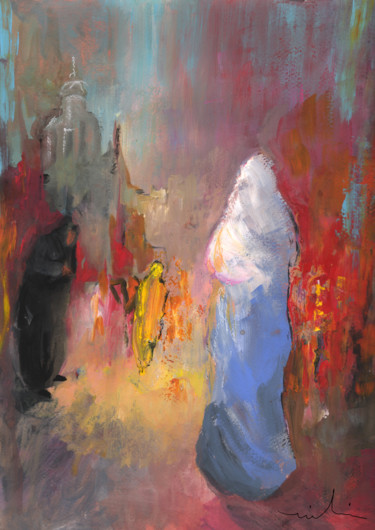 Pittura intitolato "Moroccan Woman 03" da Miki De Goodaboom, Opera d'arte originale, Olio