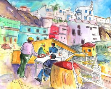 Malerei mit dem Titel "Puerto de Sardina 01" von Miki De Goodaboom, Original-Kunstwerk, Öl