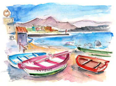 Malerei mit dem Titel "Puerto de Sardina 03" von Miki De Goodaboom, Original-Kunstwerk, Öl
