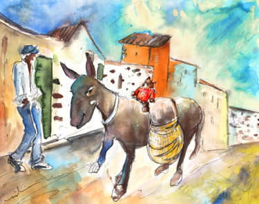Pintura titulada "The Donkey and The…" por Miki De Goodaboom, Obra de arte original, Oleo