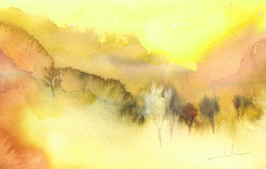 Painting titled "Dawn 36" by Miki De Goodaboom, Original Artwork, Watercolor