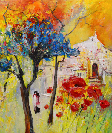 Painting titled "Church of The Blood…" by Miki De Goodaboom, Original Artwork, Oil