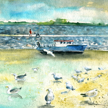 Pintura intitulada "Seagulls in Ireland" por Miki De Goodaboom, Obras de arte originais, Óleo